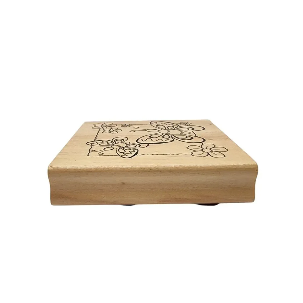 Anita's 2002 Sugarloaf Butterfly Flowers Wood Mounted Rubber Stamp Craft 3x3